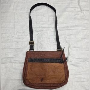 Fossil Brown Pebbled Leather Crossbody Bag - AS IS